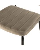 Chaise velours Albane taupe - 52x56x81 cm