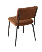 Chaise velours Albane orange - 52x56x81 cm