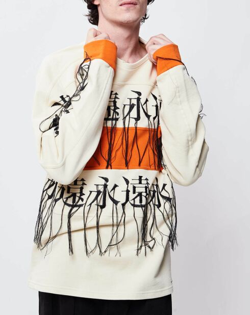 Sweatshirt Miles ecru/orange