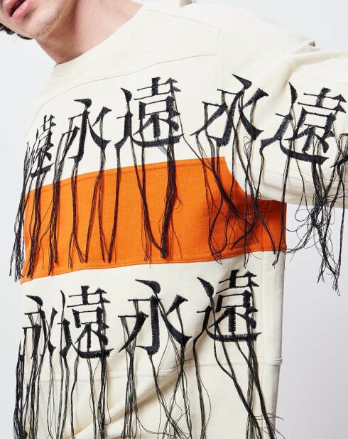 Sweatshirt Miles ecru/orange