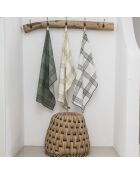2 Torchons en Coton Madras noirs - 50x75 cm