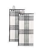 2 Torchons en Coton Madras noirs - 50x75 cm