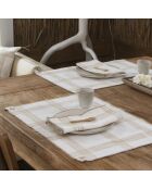4 Serviettes de table Madras sable - 45x45 cm