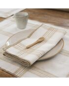 4 Serviettes de table Madras sable - 45x45 cm