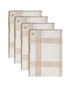 4 Serviettes de table Madras sable - 45x45 cm