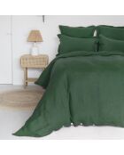 Drap housse 100% Lin lavé Hortense vert sauge