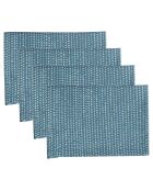 4 Serviettes de table en Coton Dots bleu paon - 45x45 cm