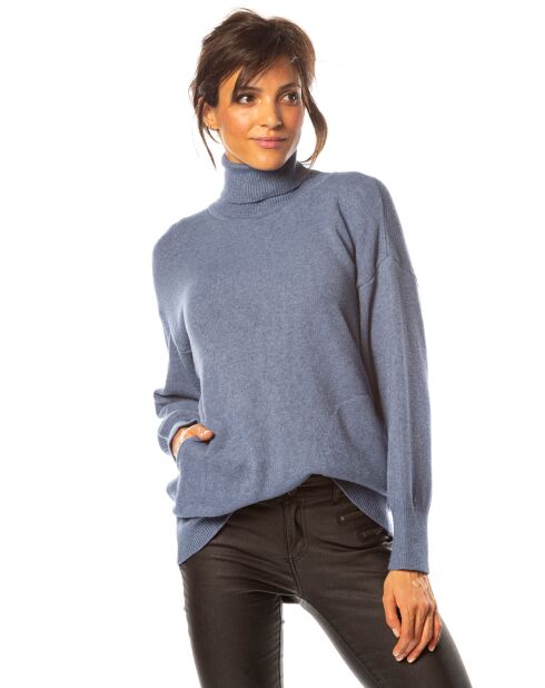 Pull Emmy en Maille mélangée bleu