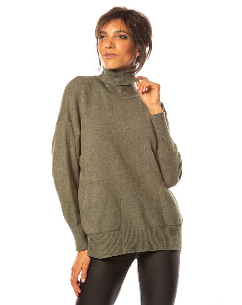 Pull Emmy en Maille mélangée kaki