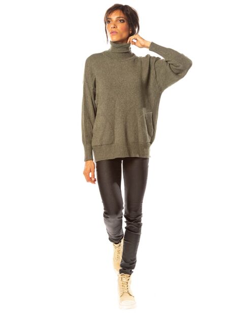 Pull Emmy en Maille mélangée kaki