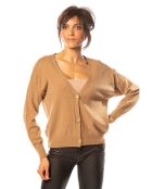 Gilet Kimi en Maille mélangée camel