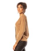 Gilet Kimi en Maille mélangée camel