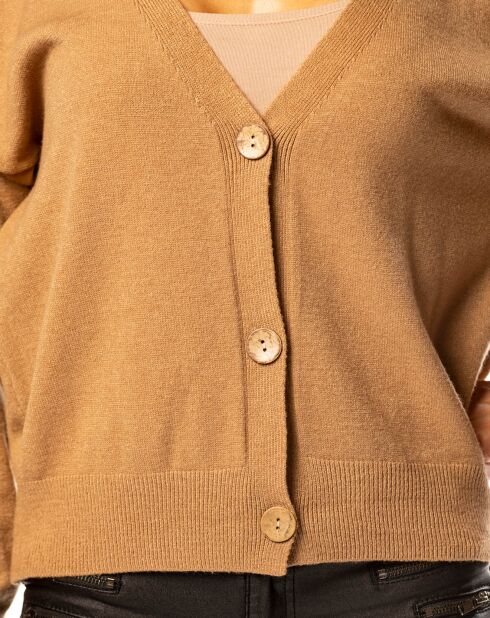 Gilet Kimi en Maille mélangée camel