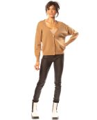 Gilet Kimi en Maille mélangée camel