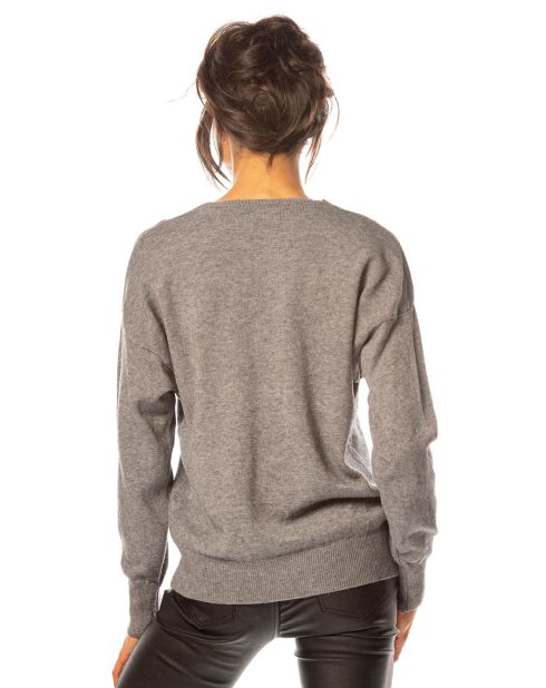 Gilet Kimi en Maille mélangée gris