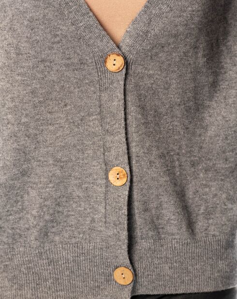 Gilet Kimi en Maille mélangée gris