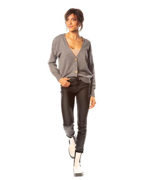 Gilet Kimi en Maille mélangée gris