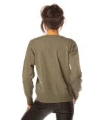 Gilet Kimi en Maille mélangée kaki