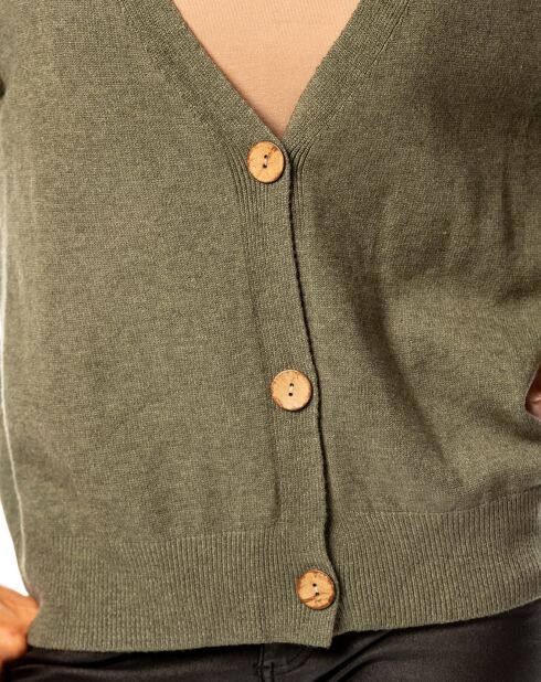 Gilet Kimi en Maille mélangée kaki