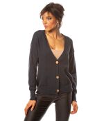 Gilet Kimi en Maille mélangée marine