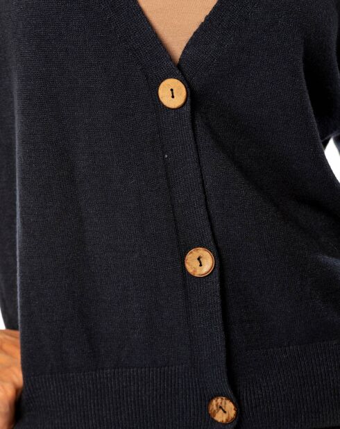 Gilet Kimi en Maille mélangée marine