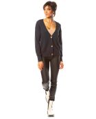 Gilet Kimi en Maille mélangée marine