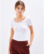 T-Shirt Pckitte côtelé blanc