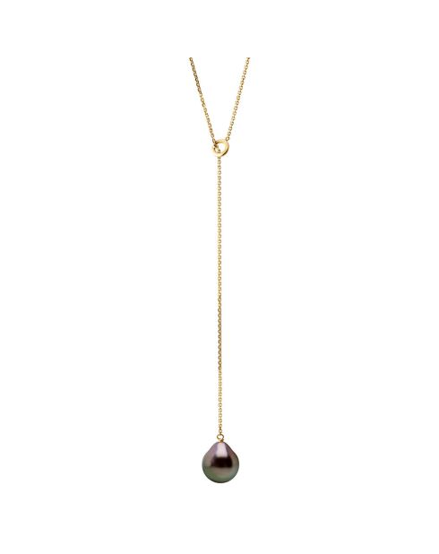 Collier Lasso en Or jaune & Perle de Tahiti poire