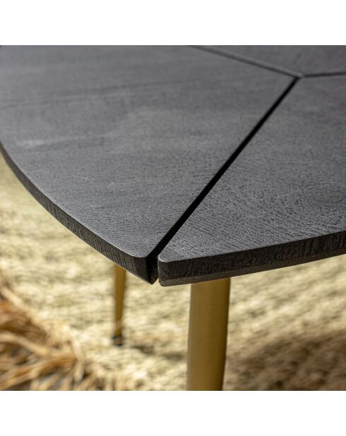2 Tables basses en fibre de bois sakura noir/doré