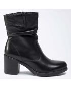 Boots en Cuir Lambada noires - Talon 6 cm