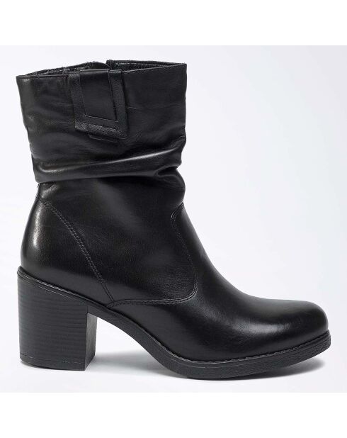 Boots en Cuir Lambada noires - Talon 6 cm