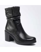 Boots en Cuir Lambada noires - Talon 6 cm