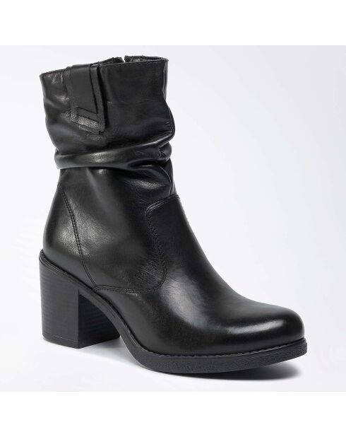 Boots en Cuir Lambada noires - Talon 6 cm
