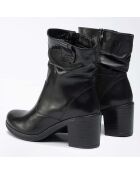Boots en Cuir Lambada noires - Talon 6 cm