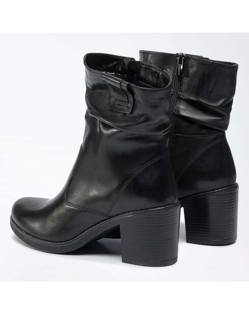 Boots en Cuir Lambada noires - Talon 6 cm