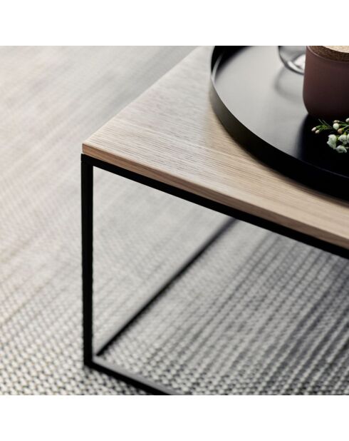 Table basse Kafibor beige/noir - 100x50x30 cm