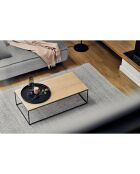 Table basse Kafibor beige/noir - 100x50x30 cm