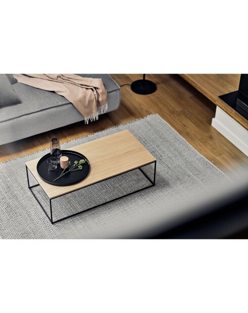Table basse Kafibor beige/noir - 100x50x30 cm