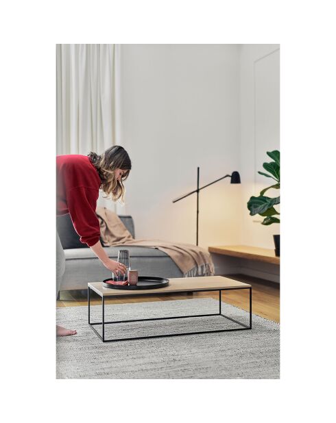Table basse Kafibor beige/noir - 100x50x30 cm