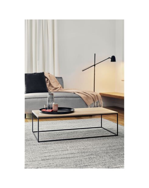 Table basse Kafibor beige/noir - 100x50x30 cm