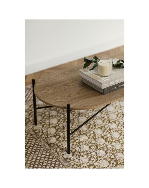 Table basse Toglan beige/noir - 115x50x30 cm