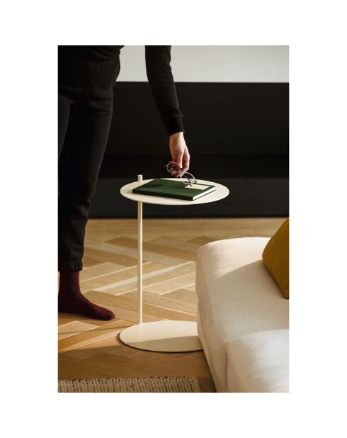 Mesa auxiliar L'Ande beige - D.40x55 cm