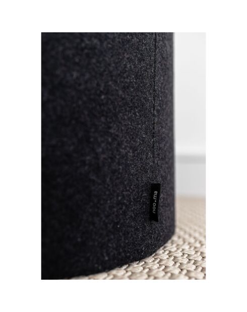 Kleine zwarte voetenbank Folk - D.50x25 cm