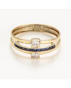 Anello Dulce Zirconia in oro giallo blu/bianco