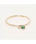 Ring Pierette Zirkonia aus grünem Gelbgold