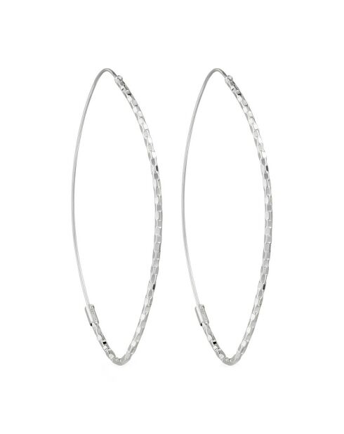 Boucles d'oreilles Créoles Gouttes or blanc