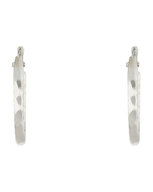 Créoles Twistées or blanc - 1 cm