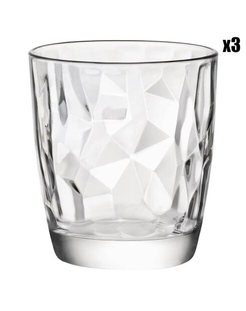 3 Gobelets Diamond transparents - 30 cl