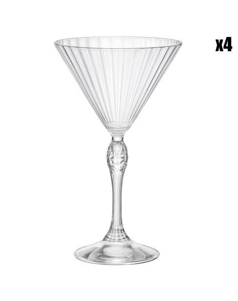4 Verres à Martini America's transparents - 24 cl