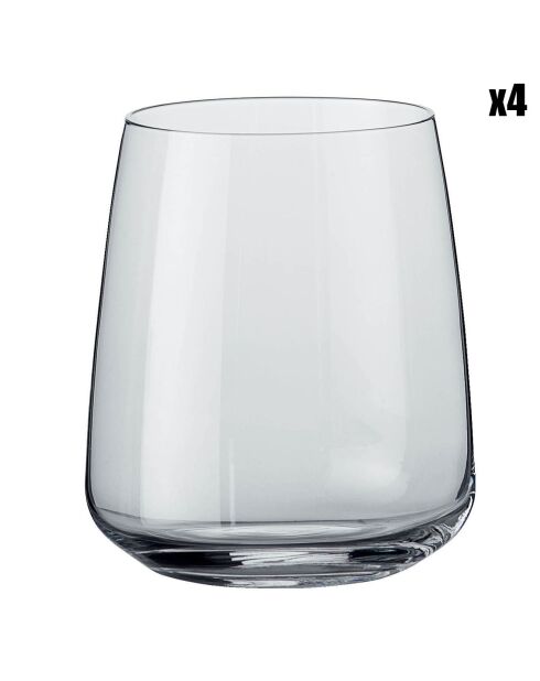 4 Verres à eau Planeo transparents - 36 cl